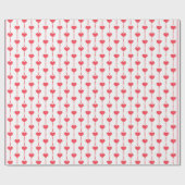 Hübsches Rotes Herz und Punktband Valentinstag Geschenkpapier (Flach)