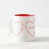 Hübsches Rotes Herz Valentins Name Kaffee Tasse (Vorderseite Links)