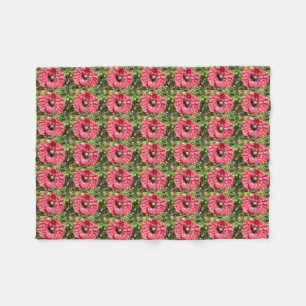 Hübsches Rotes Mohn Blume Macro Fleece Blanket