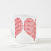 Hübsches rotes Muster Liebe Herz-Tasse Mattglastasse (Vorderseite Links)
