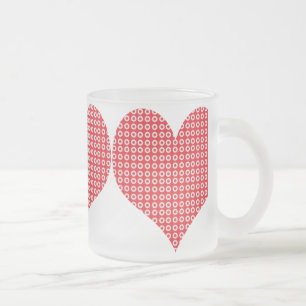 Hübsches rotes Muster Liebe Herz-Tasse Mattglastasse
