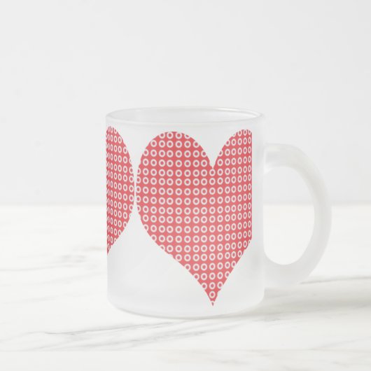 Hübsches rotes Muster Liebe Herz-Tasse Mattglastasse (Rechts)