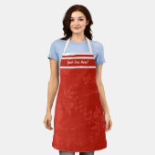 Hübsches rotes Muster Schürze (Getragen)