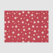 Hübsches rotes Tissue Paper mit rosa Polka-Punkten Seidenpapier (Vorderseite)