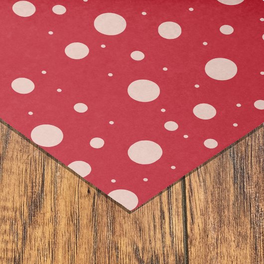 Hübsches rotes Tissue Paper mit rosa Polka-Punkten Seidenpapier