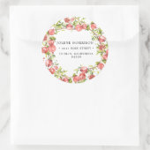 Hübsches RotGranatapfel | Rücksendeadresse Runder Aufkleber (Tasche)