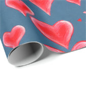 Hübsches Rotherzenmuster Geschenkpapier (Rolleneckpunkt)