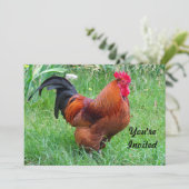 Hübsches Rothühnerprofil Foto Geburtstag Einladung (Stehend Vorderseite)