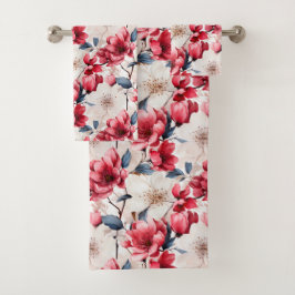 Hübsches Rotkrebsmuster Badhandtuch Set