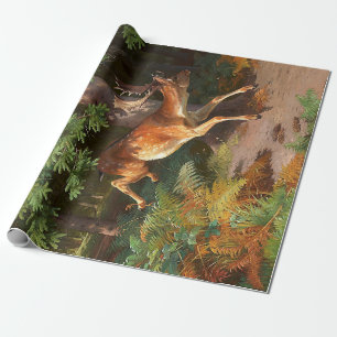 Hübsches Rotwild im Wald Decoupage Geschenkpapier