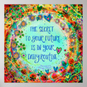 Hübsches Routineangebot Abstrakter BlumenInspirier Poster (Vorne)