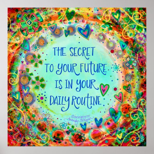 Hübsches Routineangebot Abstrakter BlumenInspirier Poster (Vorne)