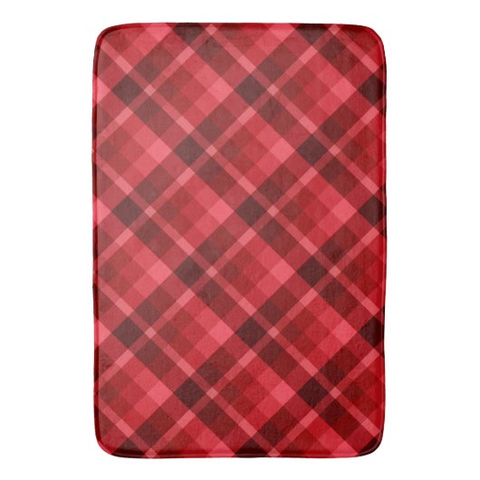 Hübsches Ruby Kariertes Muster Große Badematte (Vorderseite Vertikal)
