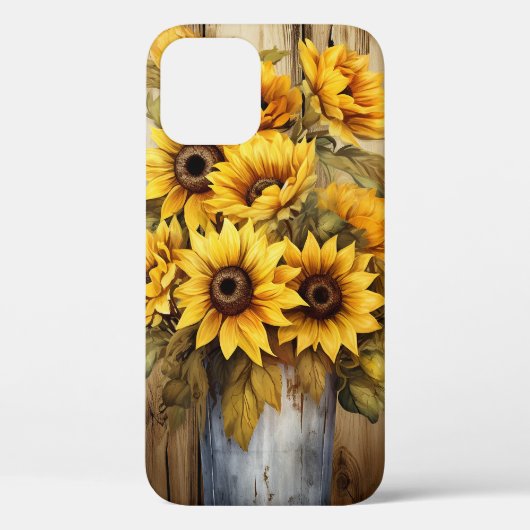 Hübsches rustikales Land Sonnenblumen Blumen Blume Case-Mate iPhone Hülle (Rückseite)