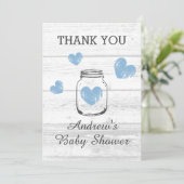 Hübsches rustikales Party mit Babydusche Dankeskarte (Stehend Vorderseite)