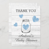 Hübsches rustikales Party mit Babydusche Dankeskarte (Vorne/Hinten)
