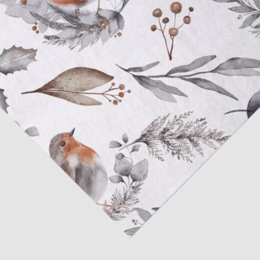 Hübsches rustikales Winterspießgeschenk Seidenpapier (Detail)