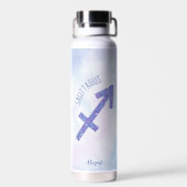 Hübsches Sagittarius Unterschrift Custom Lila Astr Trinkflasche (Rückseite)
