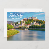 Hübsches Salzburg mit Schloss in Österreich Postkarte (Vorne/Hinten)