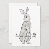 Hübsches Samtkaninchen Einladung (Vorne/Hinten)