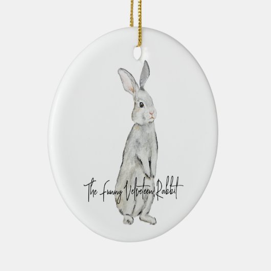 Hübsches Samtkaninchen Keramik Ornament (Rechts)