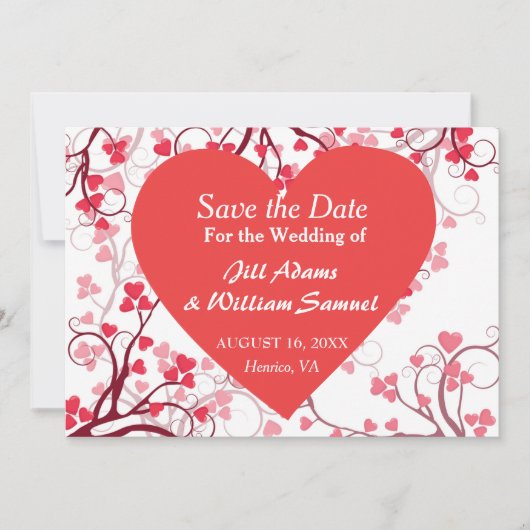 Hübsches 'Save the Date' Valentinsherz Save The Date (Vorderseite)