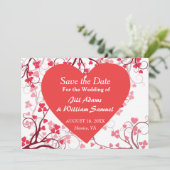 Hübsches 'Save the Date' Valentinsherz Save The Date (Stehend Vorderseite)