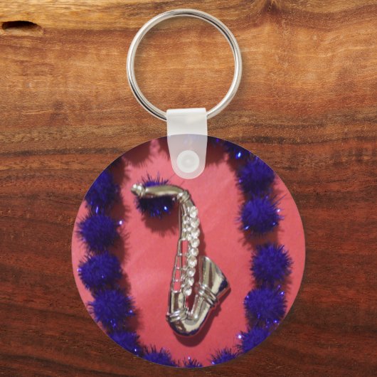 Hübsches Saxophon Schlüsselanhänger (Vorderseite)