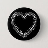 Hübsches Schädelherz Button (Vorderseite)