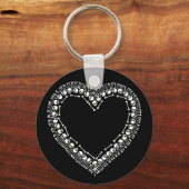 Hübsches Schädelherz Schlüsselanhänger (Vorderseite)