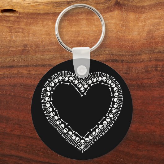 Hübsches Schädelherz Schlüsselanhänger (Vorderseite)