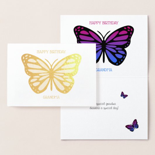 Hübsches Schmetterlinggold Folienkarte (Anzeige)