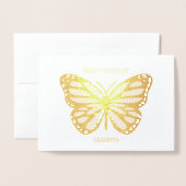 Hübsches Schmetterlinggold Folienkarte (Vorderseite mit Umschlag)