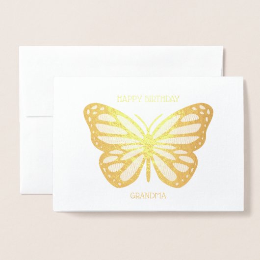 Hübsches Schmetterlinggold Folienkarte (Vorderseite mit Umschlag)