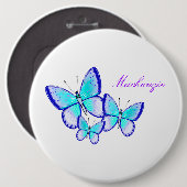 Hübsches Schmetterlings-Trio Button (Vorne & Hinten)