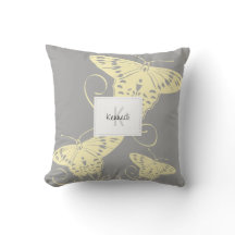 Hübsches Schmetterlingsgelb auf grauem Muster