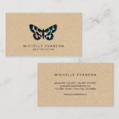 Hübsches Schmetterlingslogo Rustikal Visitenkarte (Vorne/Hinten)