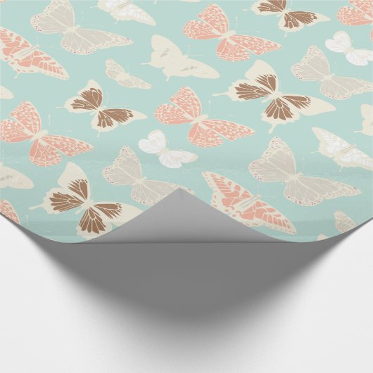 Hübsches Schmetterlingsmuster Geschenkpapier (Ecke)