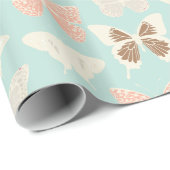 Hübsches Schmetterlingsmuster Geschenkpapier (Rolleneckpunkt)