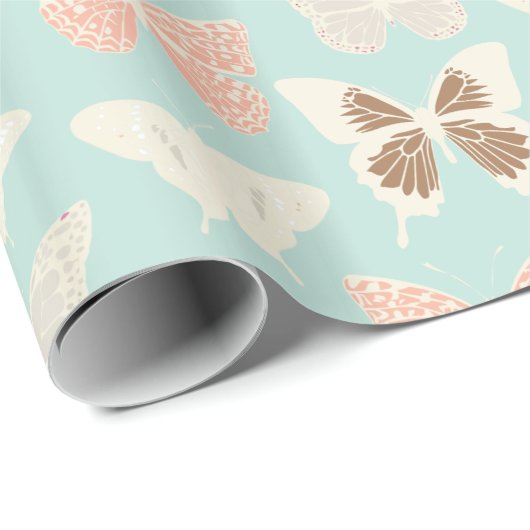 Hübsches Schmetterlingsmuster Geschenkpapier (Rolleneckpunkt)