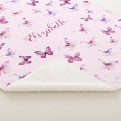 Hübsches Schmetterlingspink und Lila Mädchen Sherpadecke (3/4)