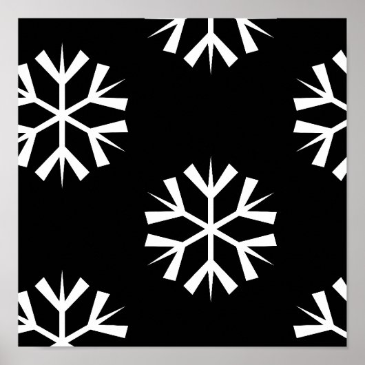 hübsches SCHNEEFLOCKEN-Musterdesign | Poster (Vorne)