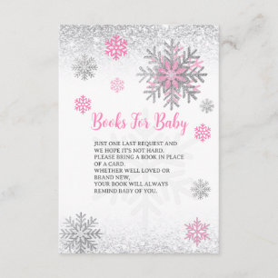 Hübsches Schneeflocken-Rosa & Silber-Baby-Buch-Anf Begleitkarte