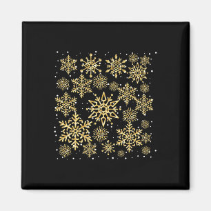 Hübsches Schneeflocken T-Shirt Winter Skifahren Ur Magnet