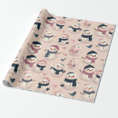 hübsches Schneemann-Design Geschenkpapier (Ungerollt)