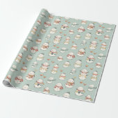 hübsches Schneemann-Design Geschenkpapier (Ungerollt)