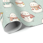 hübsches Schneemann-Design Geschenkpapier (Rolleneckpunkt)