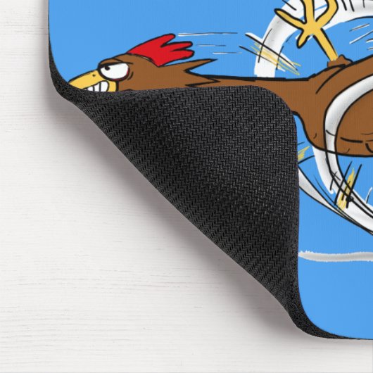 Hübsches, schnelles Huhn mit Cartoon-Mauspad Mousepad (Ecke)