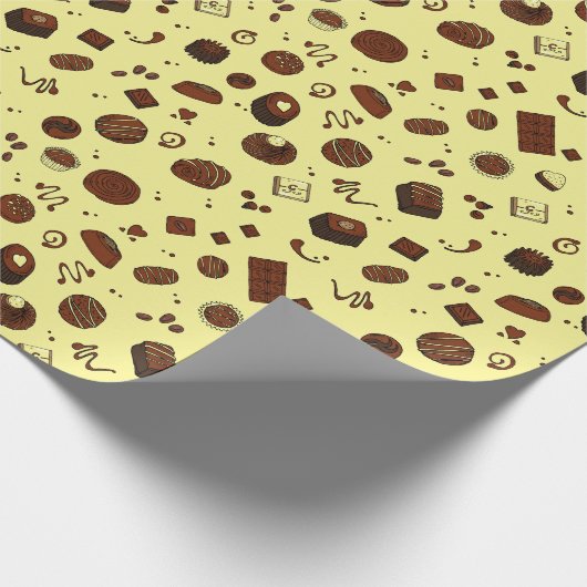 Hübsches Schokoladenmuster Geschenkpapier (Ecke)
