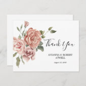 Hübsches Schreiben einer Hochzeitsflat mit Dusty P Dankeskarte (Vorne/Hinten)